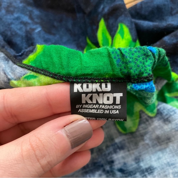 Koko Knot Made In USA Tropical Print Sarong Swimsuit Coverup OS - Picture 4 of 6